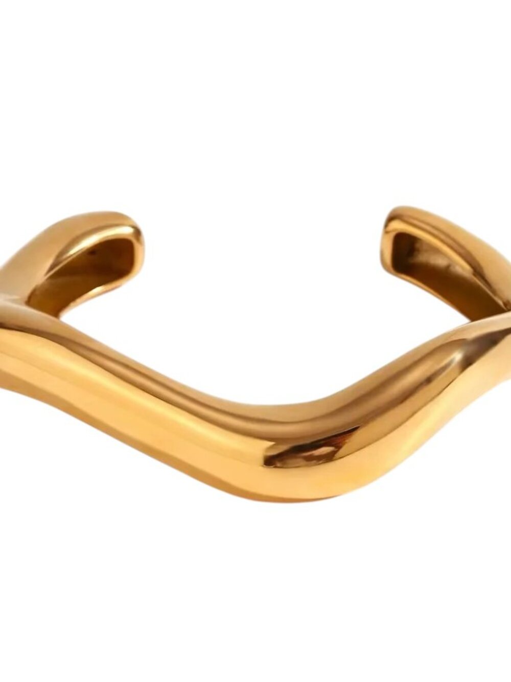 Geo Wave Gold Cuff Bracelet
